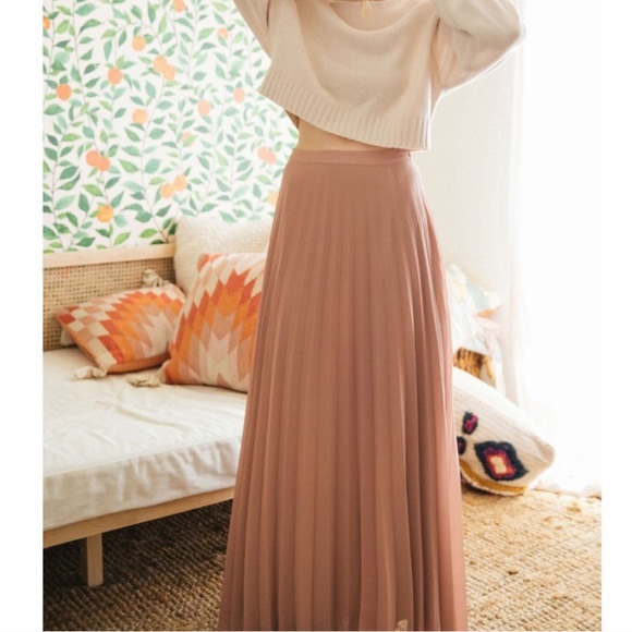 Vici Dresses & Skirts - VICI Aakaa Simone Mauve Pleated Maxi Skirt